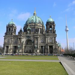 View of cathedral against blue sky