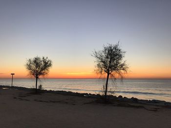 Scenic view of beach during sunset