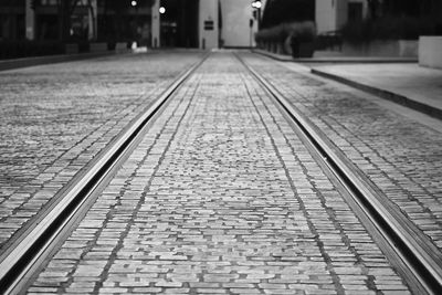 Empty railroad station platform