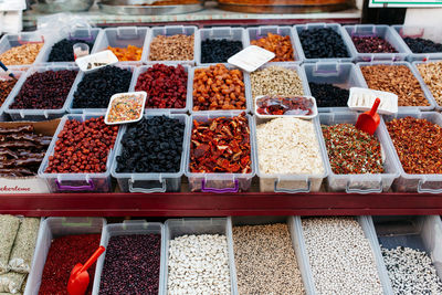 Full frame shot of multi colored market stall