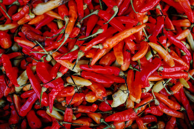 Full frame shot of red chili peppers