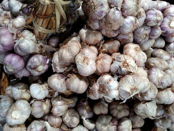 Full frame shot of onions for sale in market