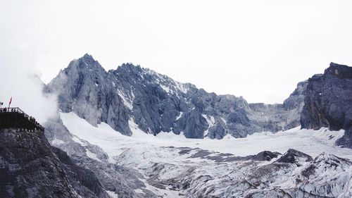 Scenic view of mountains against clear sky