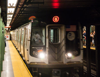 Train on railroad station platform