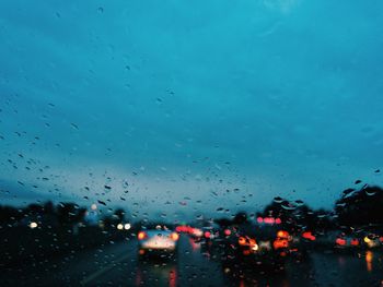 Rain drops on road