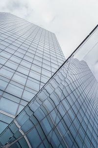 Low angle view of modern building against sky