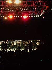 Blurred motion of woman at night