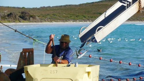 Senior fisherman in australia