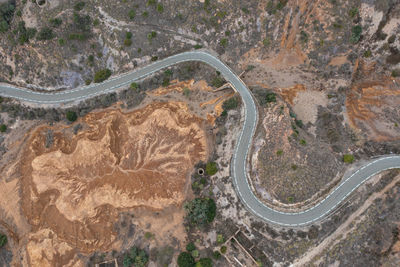 High angle view of road
