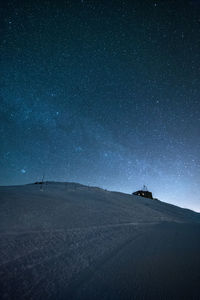 Scenic view of landscape against sky at night