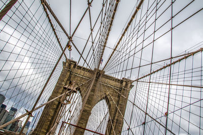 Low angle view of suspension bridge