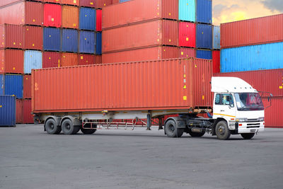 Stack of truck on pier