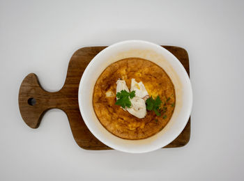 Directly above shot of food on table