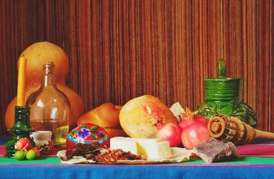 Close-up of fruits on table