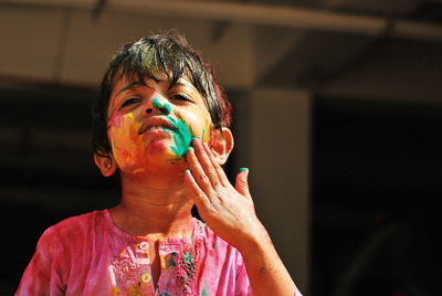 Love for colours, painted face, 