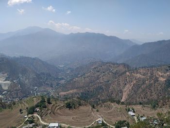 High angle view of landscape against sky