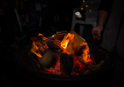 Close-up of burning candles