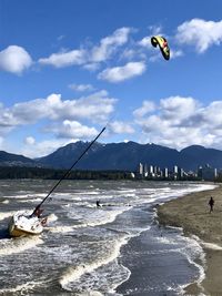 Scenic view of beach against sky