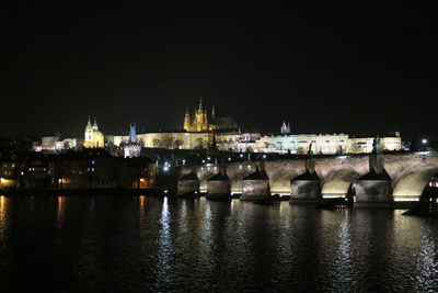 Illuminated city at night