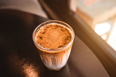 Close-up of coffee on table