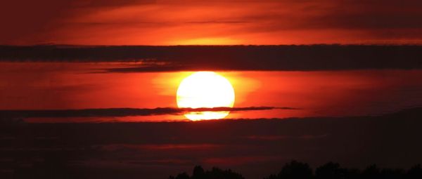 Scenic view of sunset over river