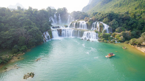 Scenic view of waterfall