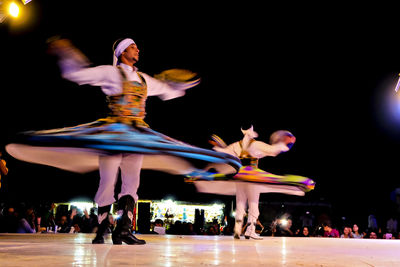 Firework display at night