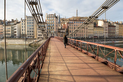 Bridge over river against sky