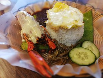 Close-up of seafood in plate