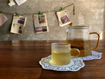 Close-up of drink on table