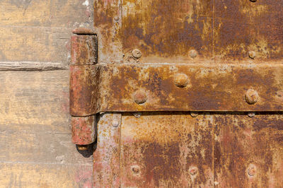 Full frame shot of rusty metal door