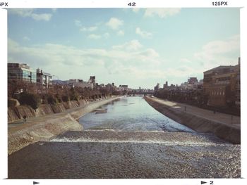 Road along buildings