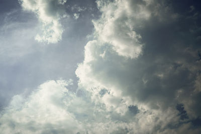 Low angle view of clouds in sky