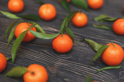 Close-up of orange fruits on table