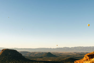 Scenic view of mountains against clear sky