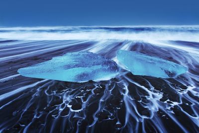 Aerial view of frozen sea during winter