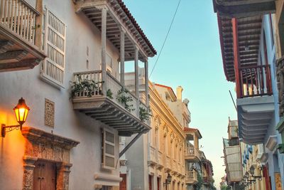 Low angle view of buildings in city