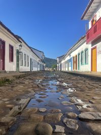 Paraty cobbled brazilian colonial street