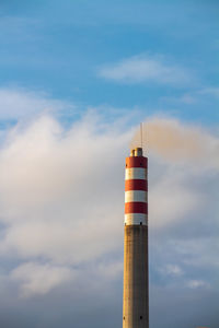 Low angle view of lighthouse against sky