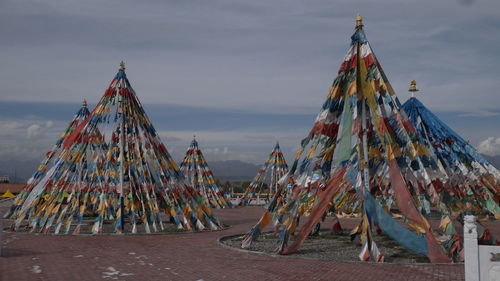 Tibetan tent and place for worship found inside the china chaka salt lake
