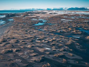 Scenic view of beach during winter