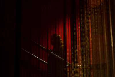 Low angle view of people at music concert