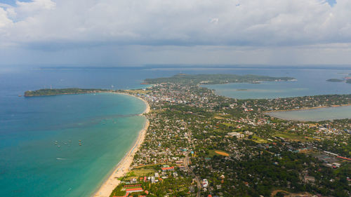 High angle view of sea against sky