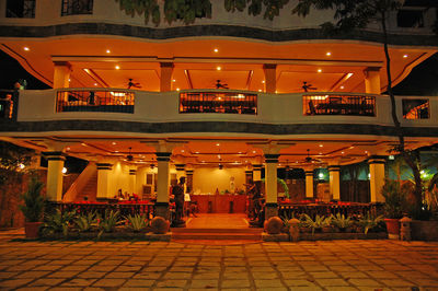 View of illuminated building at night