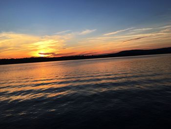 Scenic view of sea at sunset