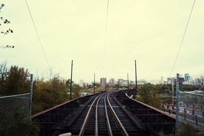 Railroad track against sky