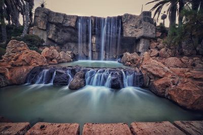 Scenic view of waterfall