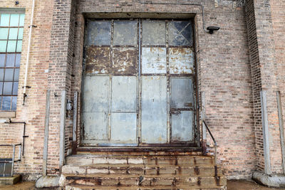 Closed door of old building