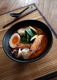 Close-up of food in bowl on table