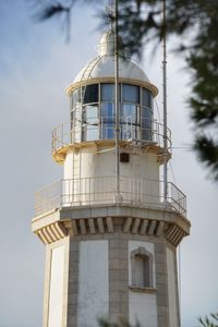 Low angle view of water tower against sky